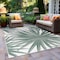 World Rug Gallery Tropical Leaves Nature Inspired Indoor/Outdoor Area Rug 5' x 7' Green 4030GREEN5X7 - alternate 2